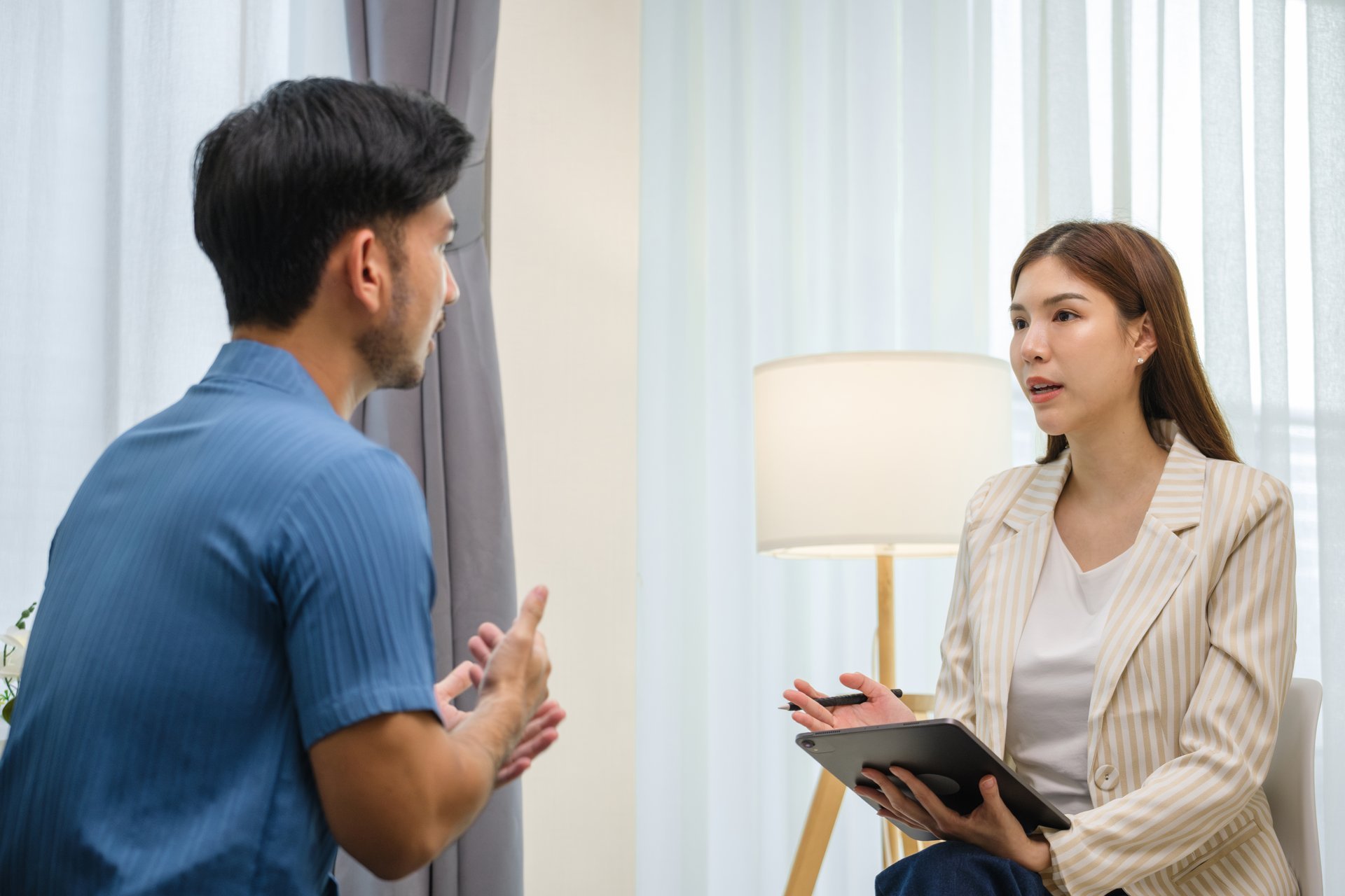 Therapy session in calm environment